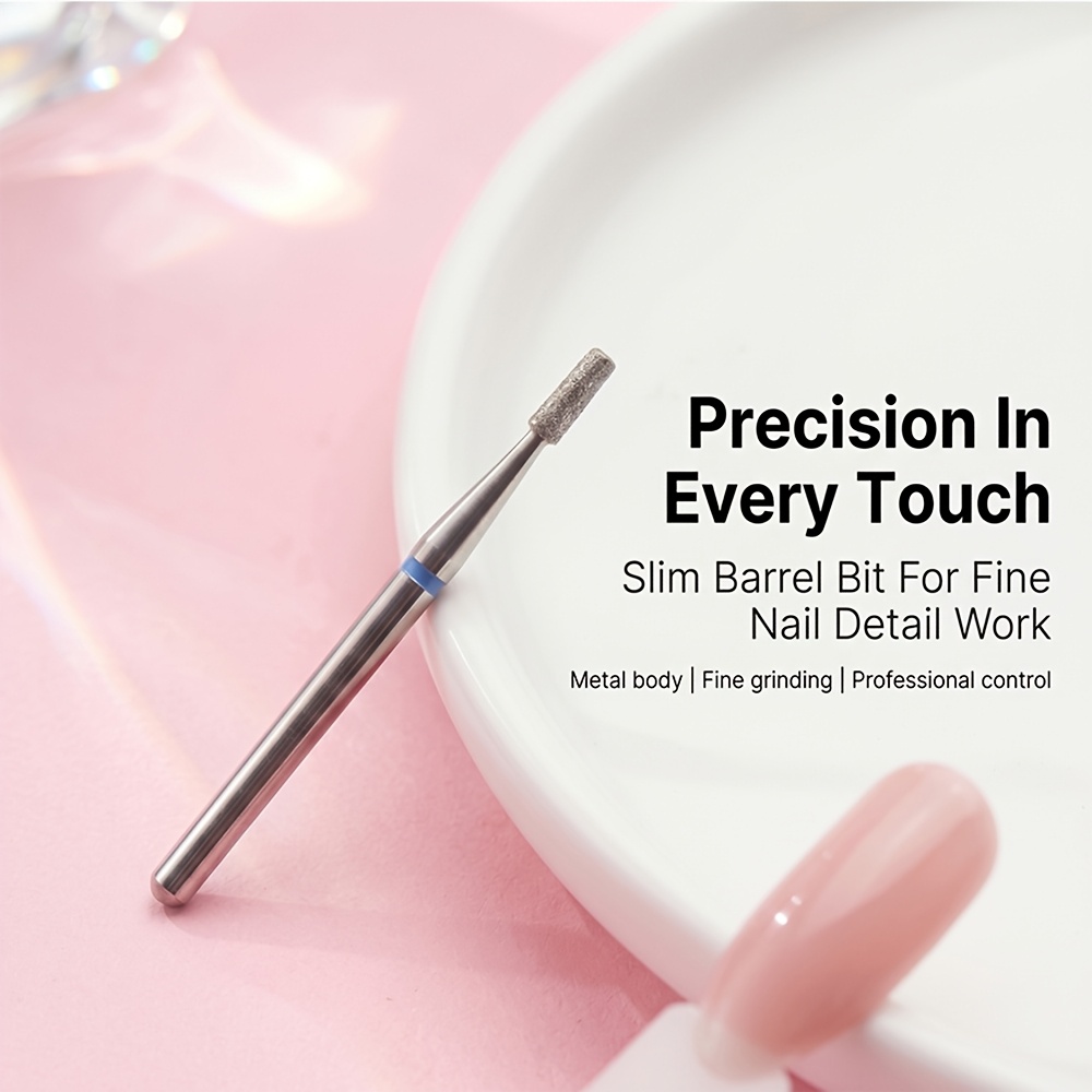 Nail Drill Bits Oval & Cylinder Cuticle Clean Bits, Fine Grit