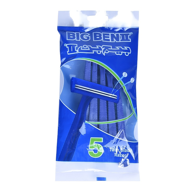 TEMU 5-pack Disposable Razors For Men, Double-layer Stainless Steel , Manual Shavers