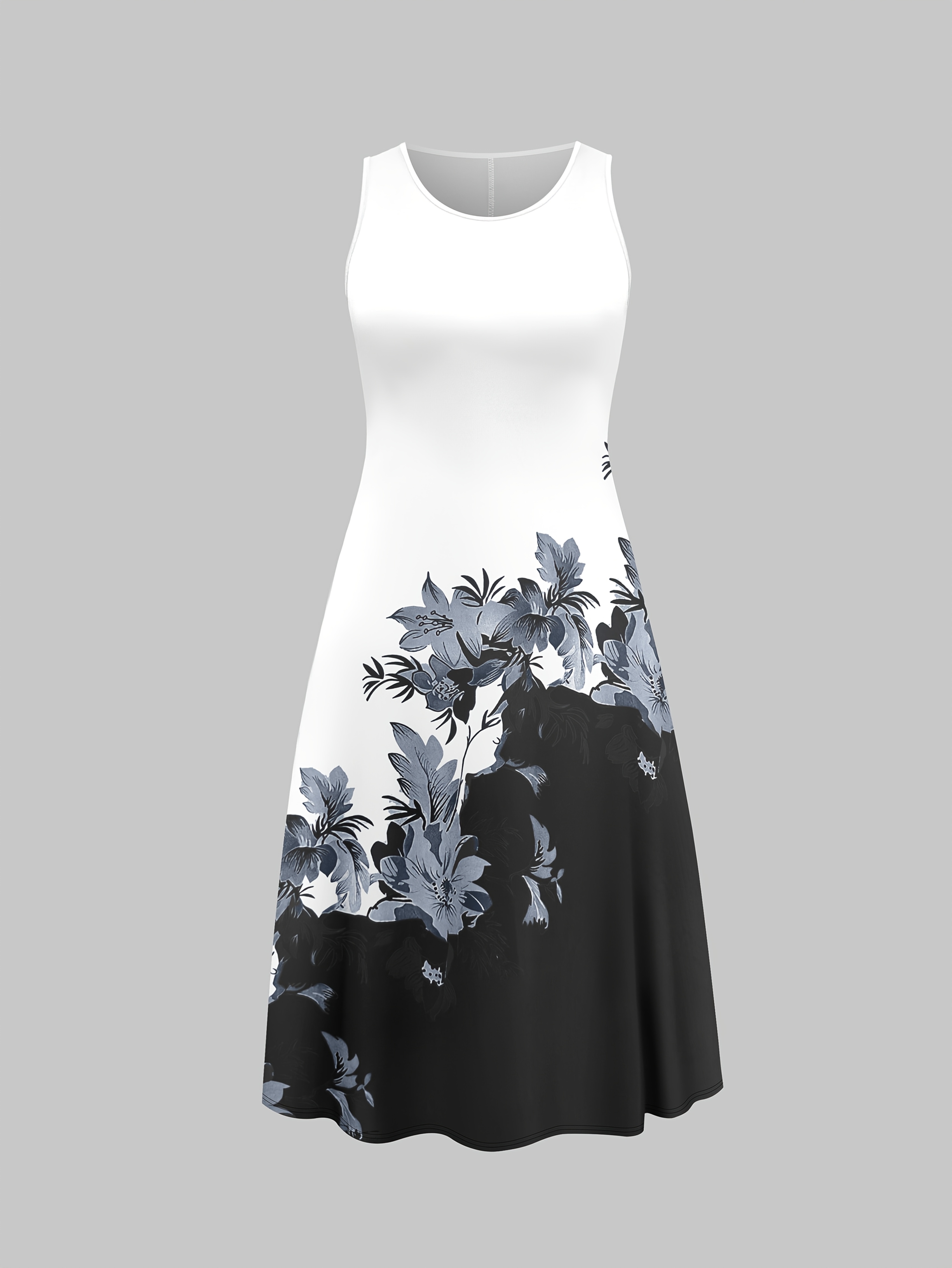 Fashion Women's solid color small cardigan and floral print patchwork dress two-piece set