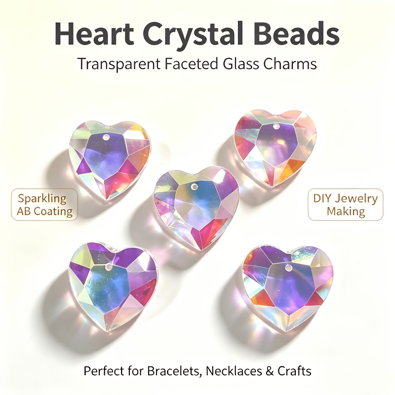 AB Iridescent Heart Crystal Pendant Necklace