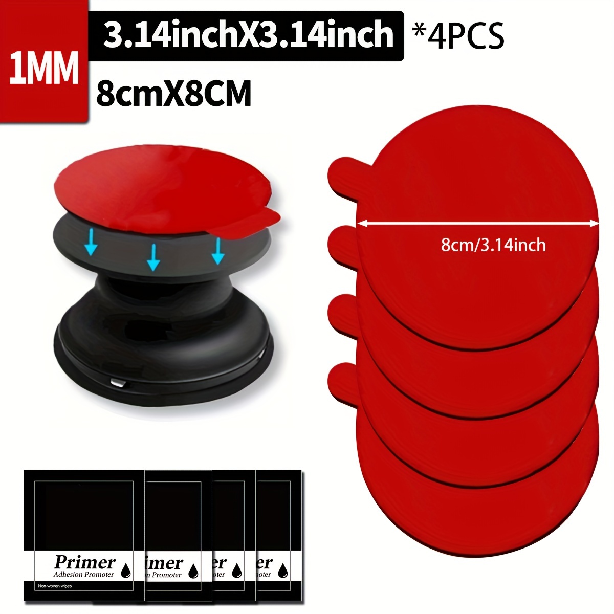 Image of Extra-large Double-sided Circle Adhesive Sticker Pads -circle 80mm (3.14inch) Heat Resistance Double Sided Self Sticker Pads For Universal Dashboard Car Phone Sucker Holder/dash Cam/camera/gps