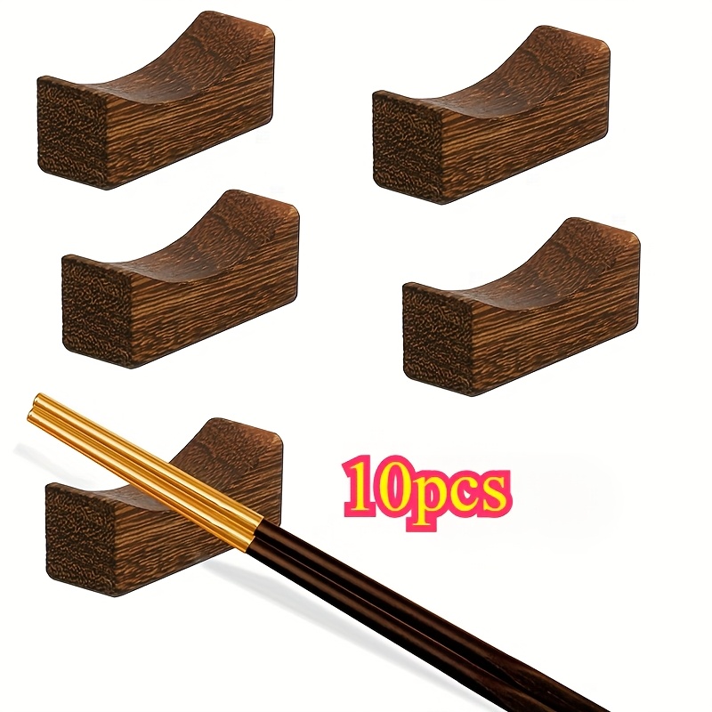 TEMU 5/10/20/30pcs Natural Wooden Chopstick Rests & Holders - Perfect For Home, Restaurant & Party Use! Eid Mubarak