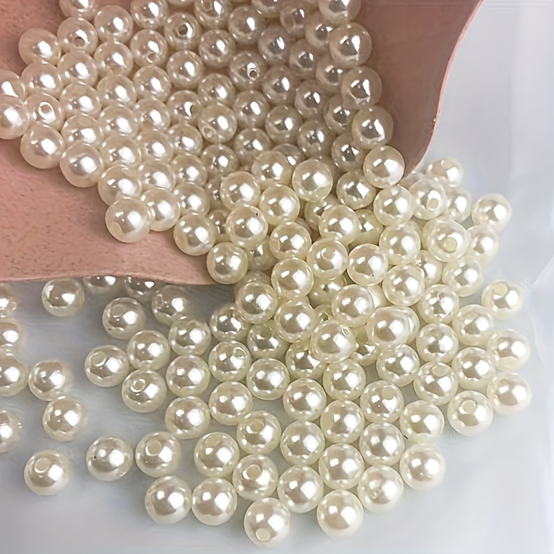 

500pcs 8mm/10mm Pearl White Acrylic Beads - Diy Jewelry Making Kit For Bracelets, Necklaces & Crafts