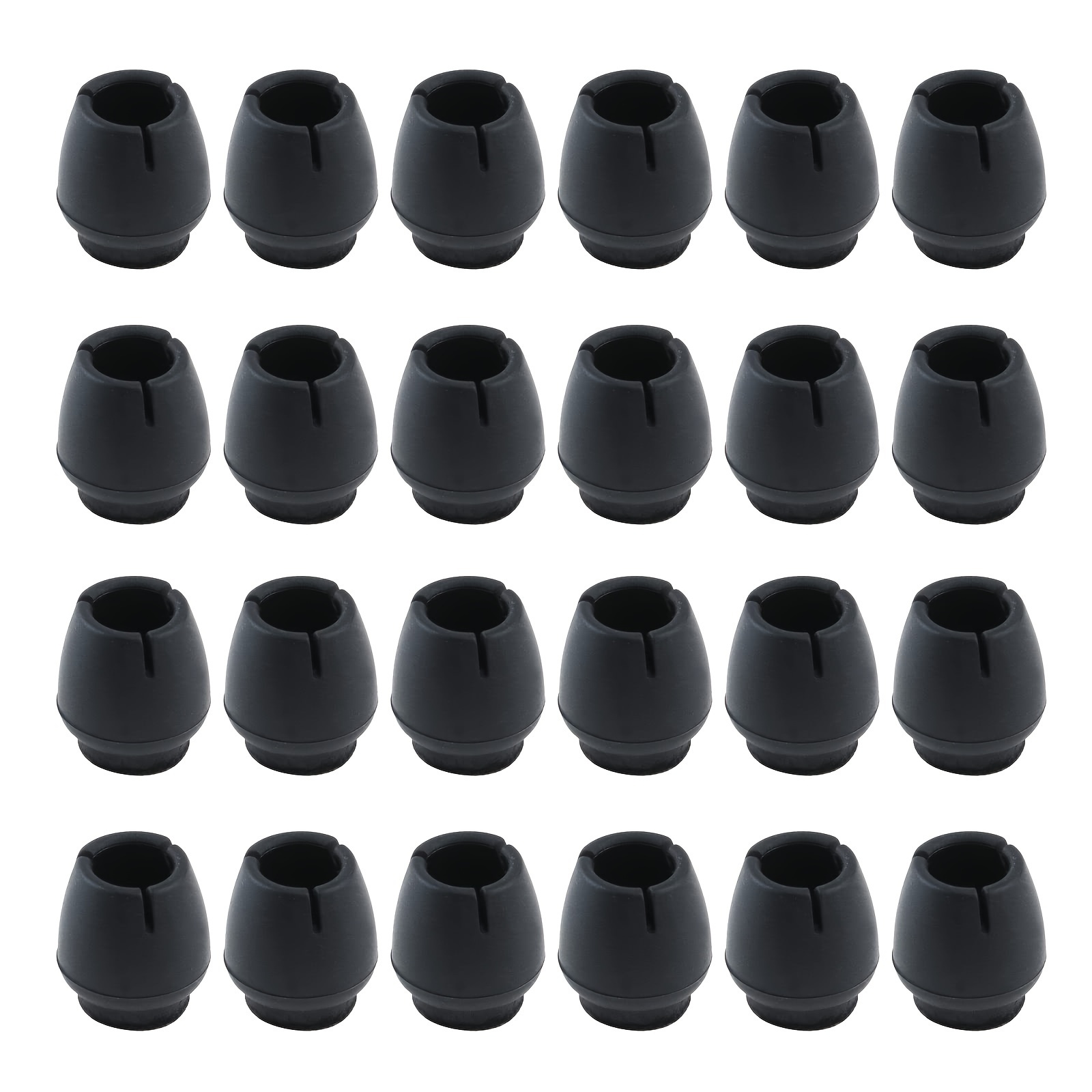 24pcs Black Furniture Pads With Felt Pads Floor Protectors Non-slip Sofa Chair Table Glides Feet Caps Fit Round Diameter 4/9" To 5/8" (1.2-1.6cm)