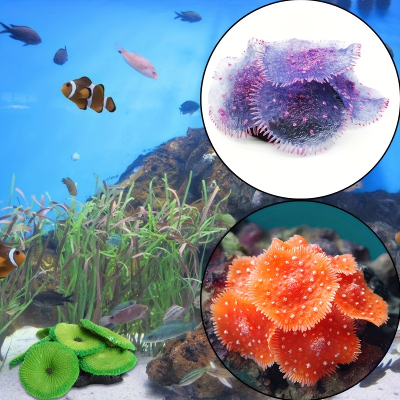 

Vibrant Silicone Artificial Coral - Fish Tank Decorative Ornament, Soft Aquarium Landscape Accessory