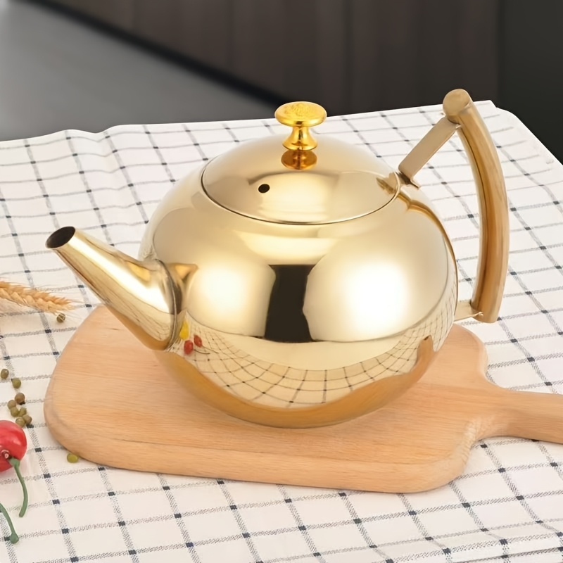 Golden Stainless Steel Kettle with Strainer