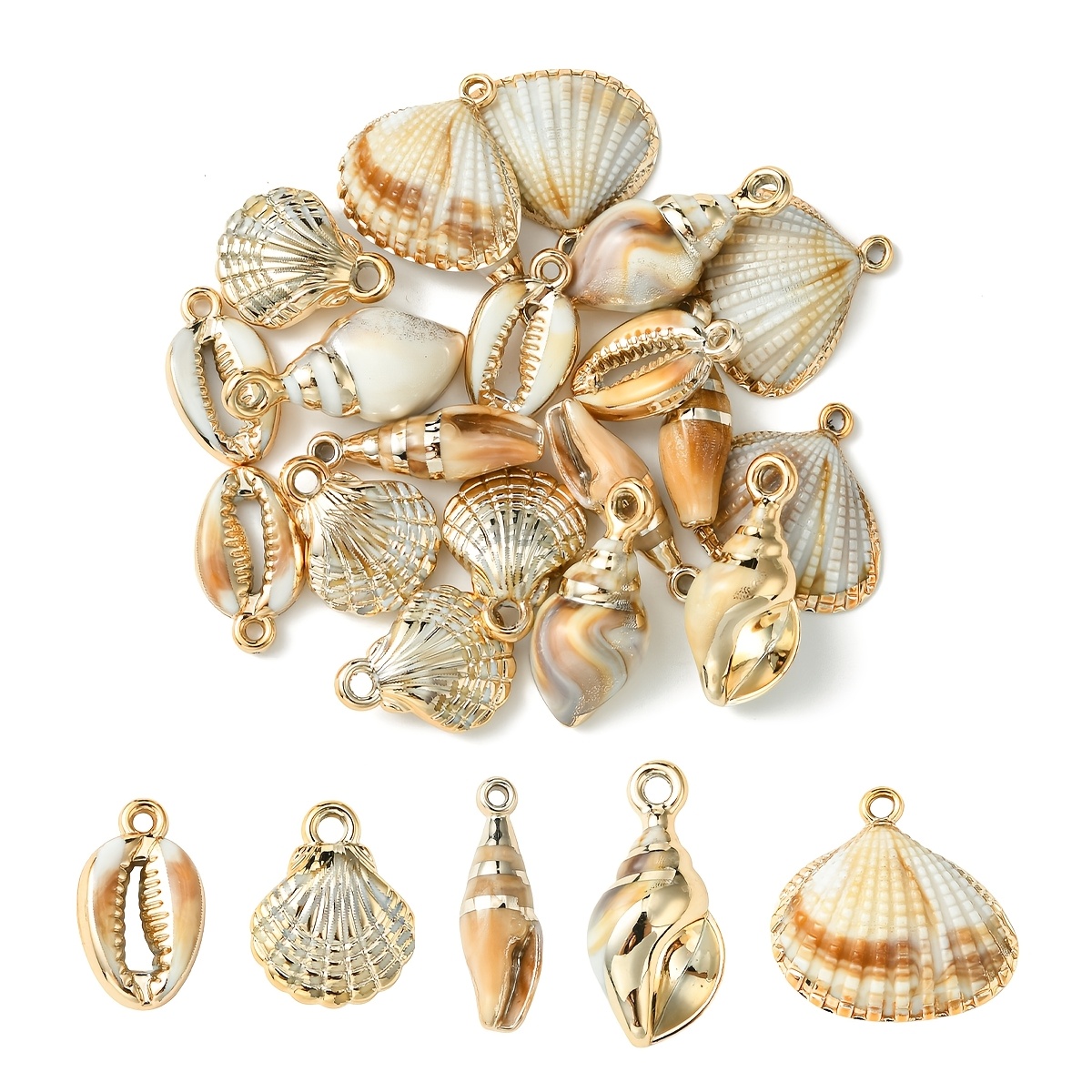 20 Assorted Acrylic Shell Pendants, Accessories, Suitable For , Bracelets, And Necklaces