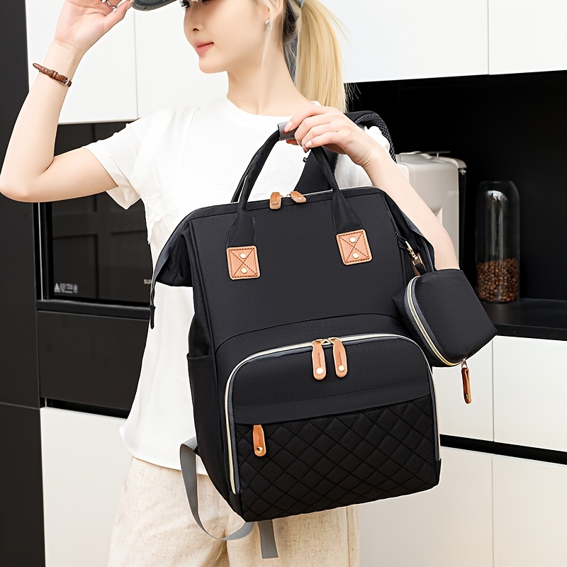 TEMU Petit sac à monnaie, nouveau sac de maman multifonctionnel, grand sac à lait, sac à dos thermique pour de garde d'enfant, sac de maman tendance,