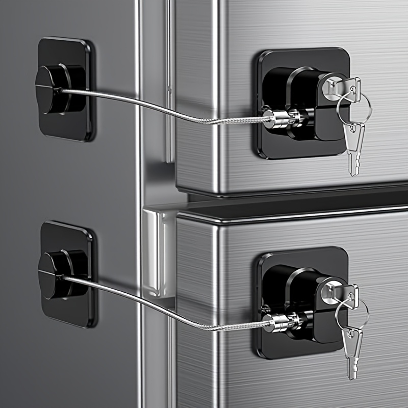 Heavy-Duty No-Drill Safety Lock for Refrigerators and Drawers