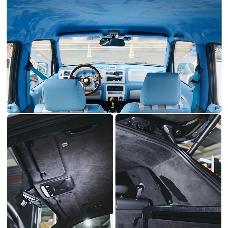 

Grand tissu de décoration intérieure de voiture auto-adhésif en velours 19,7 x 58,66 pouces - Matériau en fibre de chlorure de polyvinyle (chlorure)