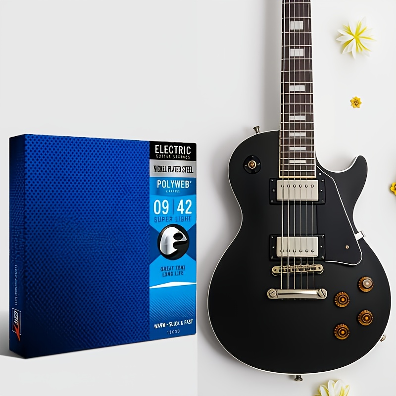 E-shop 6-Saiten (009-042) E-Gitarrensaiten, -beschichtete Serie, Modell ist superleicht, Saitenstärken von dünn zu dick sind: E-1 (.009), B-2 (.011),