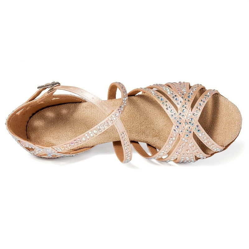 LITNERMIA Scarpe da Ballo da Donna in Rete con Glitter Latini Moderne con Punta Chiusa,L267 Argento 5cm,34 EU