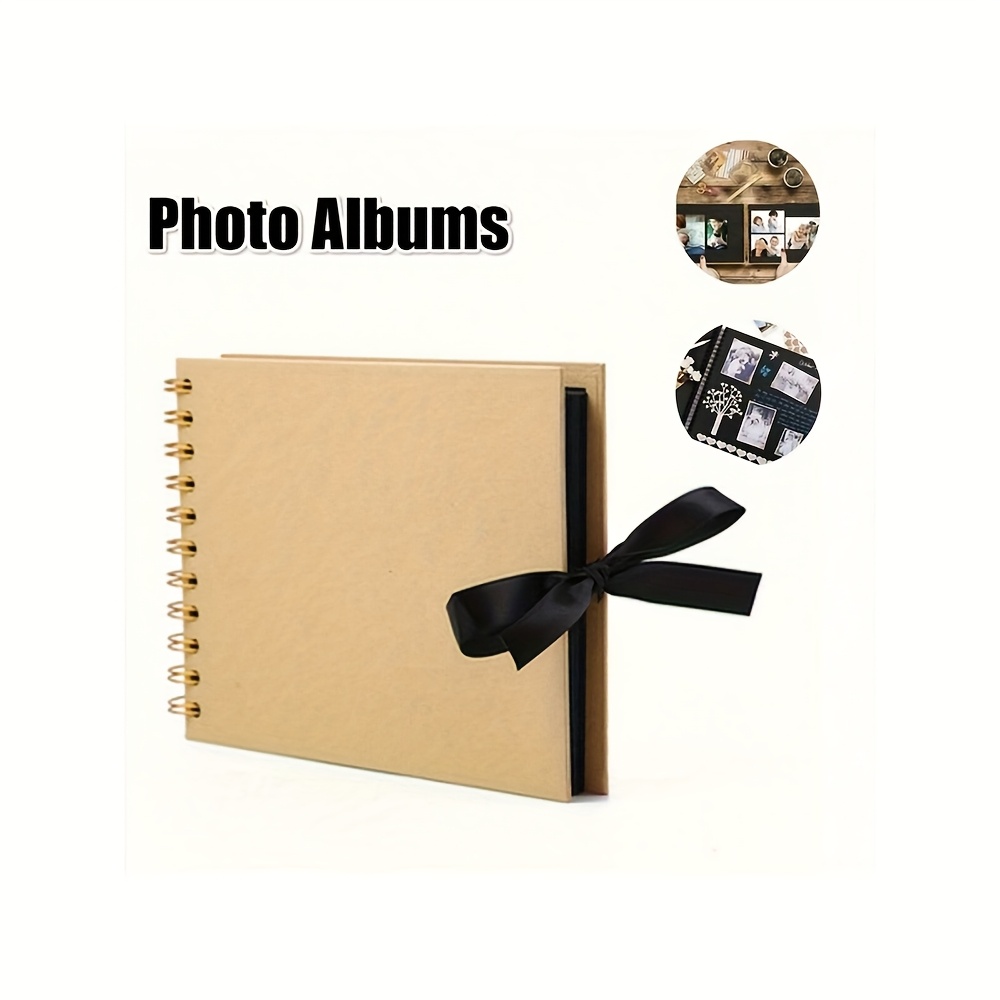 TEMU 1pc 60-page Diy Photo Album Scrapbook, Paper Scrapbook Album, Rectangular Paper Memory Book, Paper Scrapbook, Craft Paper Diy, Wedding Guest