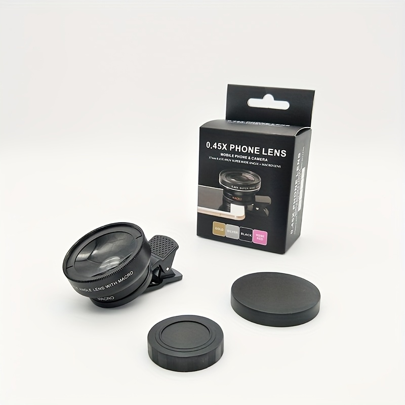 TEMU Kit de lentes de câmera de 37mm 0.45X 49UV Angle Macro para smartphones, adequado para smartphones