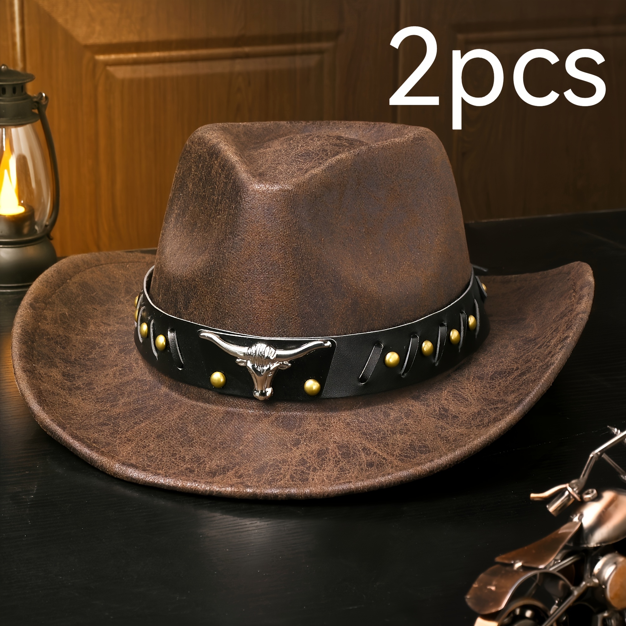 TEMU 2 Hats, Packaged In A Sturdy Five-layer Cardboard Box With A Hat Stand, Featuring A Accessory, Suitable For Men And Women, With A Stylish Knight