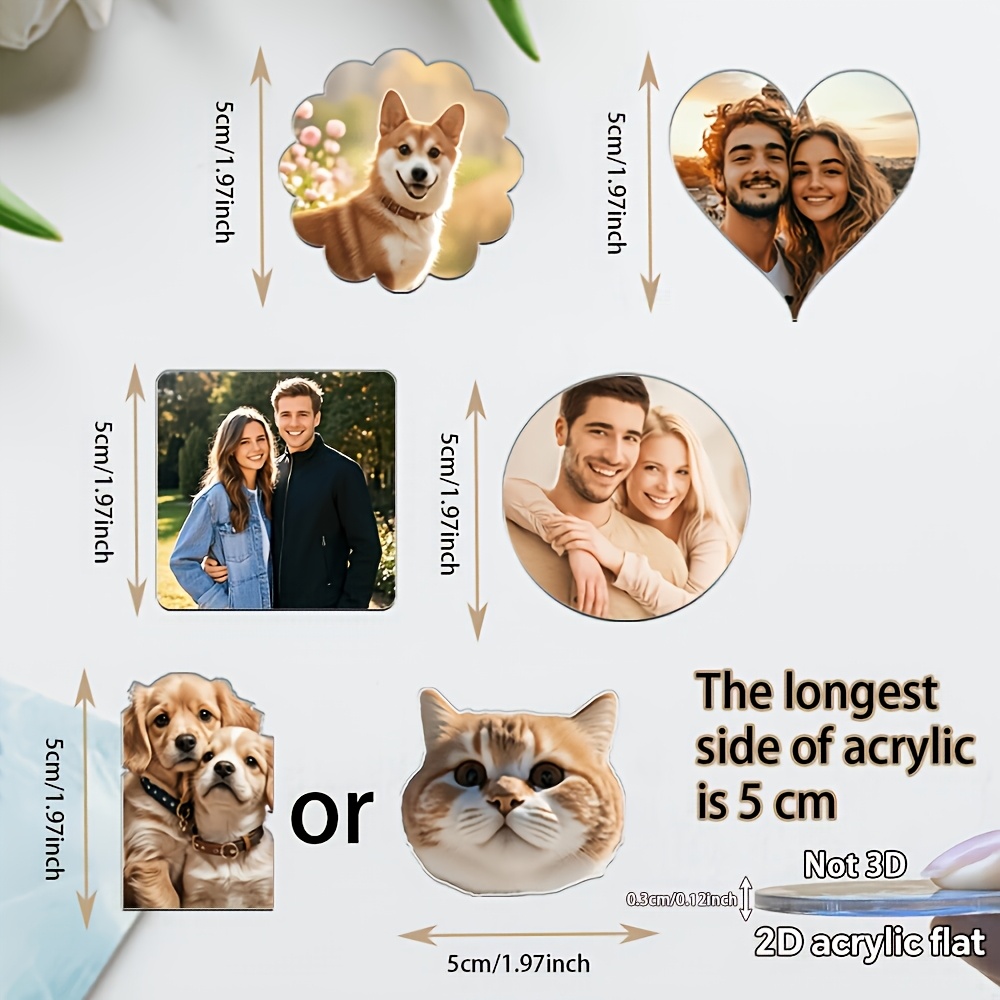TEMU 2d Acrylic Flat "fragrance-free" 2pcs Custom Photo Car Air Outlet Decorative Clip, Acrylic Car Air Outlet Clip-personalized Photo Aromatherapy