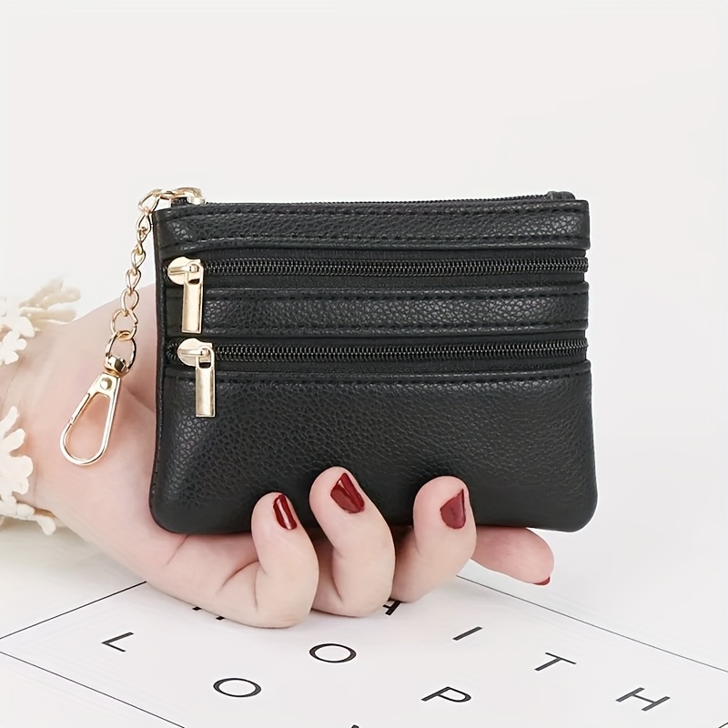Image of New Mini Short Zippered Bag With Multiple Compartments, A Simple Coin Purse, Keychain, And Cardholder.
