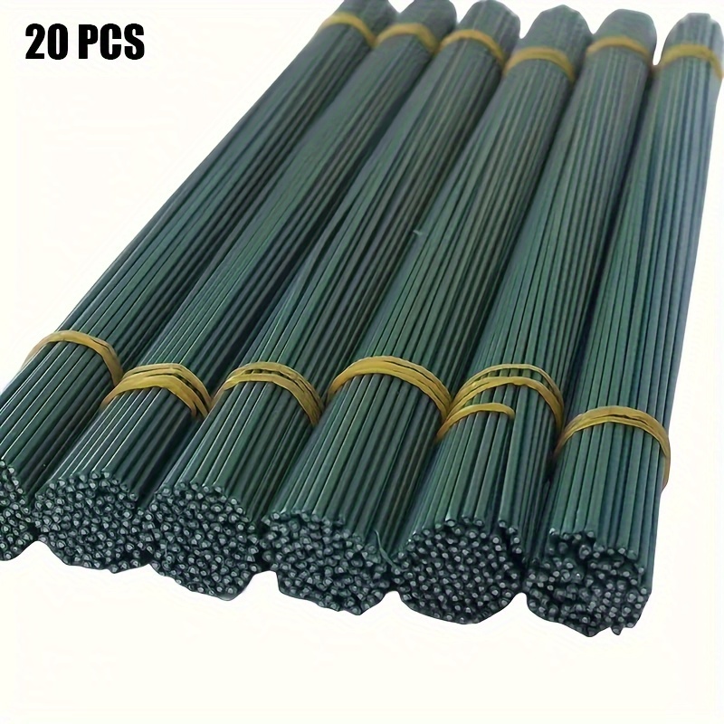 item picture 20pcs 11 81 15 75inch green flower stem sticks   material handmade wire stem accessories