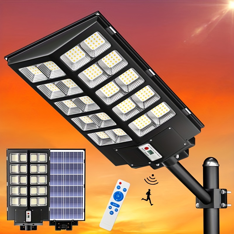 

3200w Solar Street Lights Outdoor 320000lm 6500k Commercial Parking Lot Lights Dusk To Dawn Waterproof Solar Security Flood Lights With Motion Sensor And Remote For Yard Garage Driveway