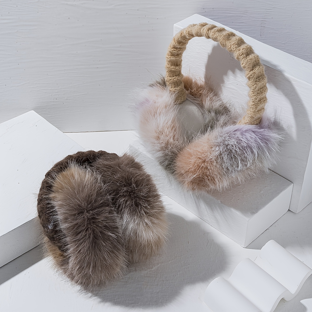 

Winter Ear Muffs For Women - Cute Fur , Soft Polyester, Hand-washable, Stretchable Design For Cold Weather Cycling And Outdoor Activities