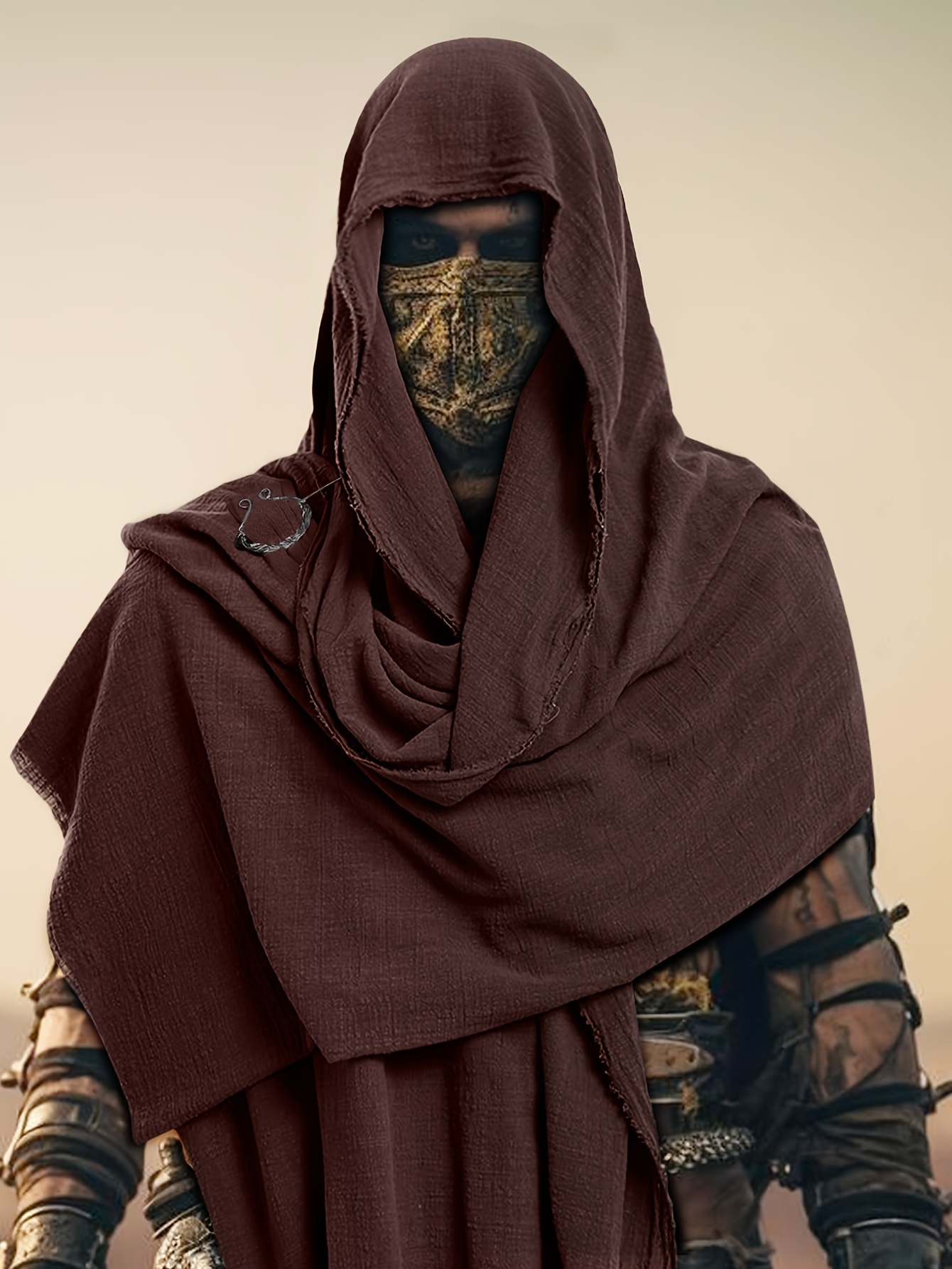 Renaissance Costume Men JIEFULL Medieval Hooded Scarf Renaissance