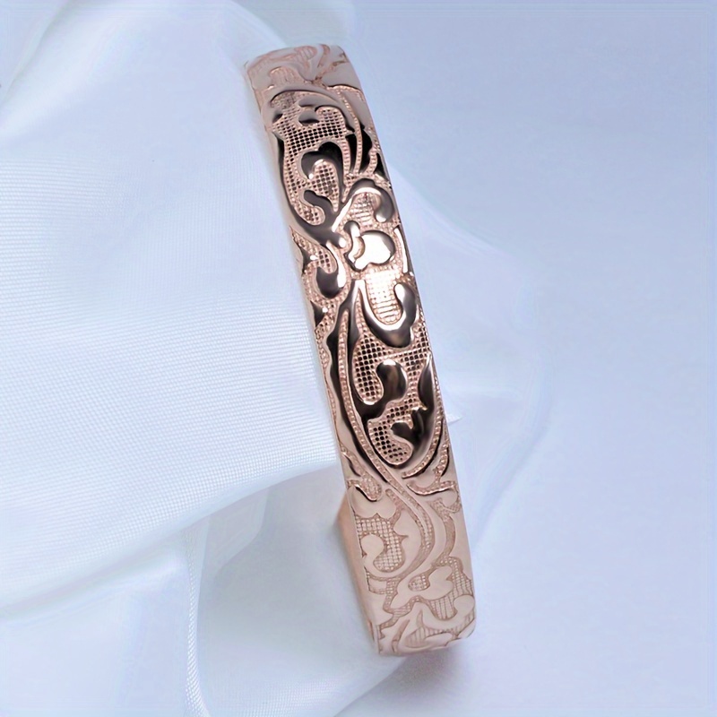 Image of Elegant Purple Copper Bangle Bracelet For Women - Boho Chic, Perfect For Daily Wear & Party Gifts, Ideal Christmas Accessory