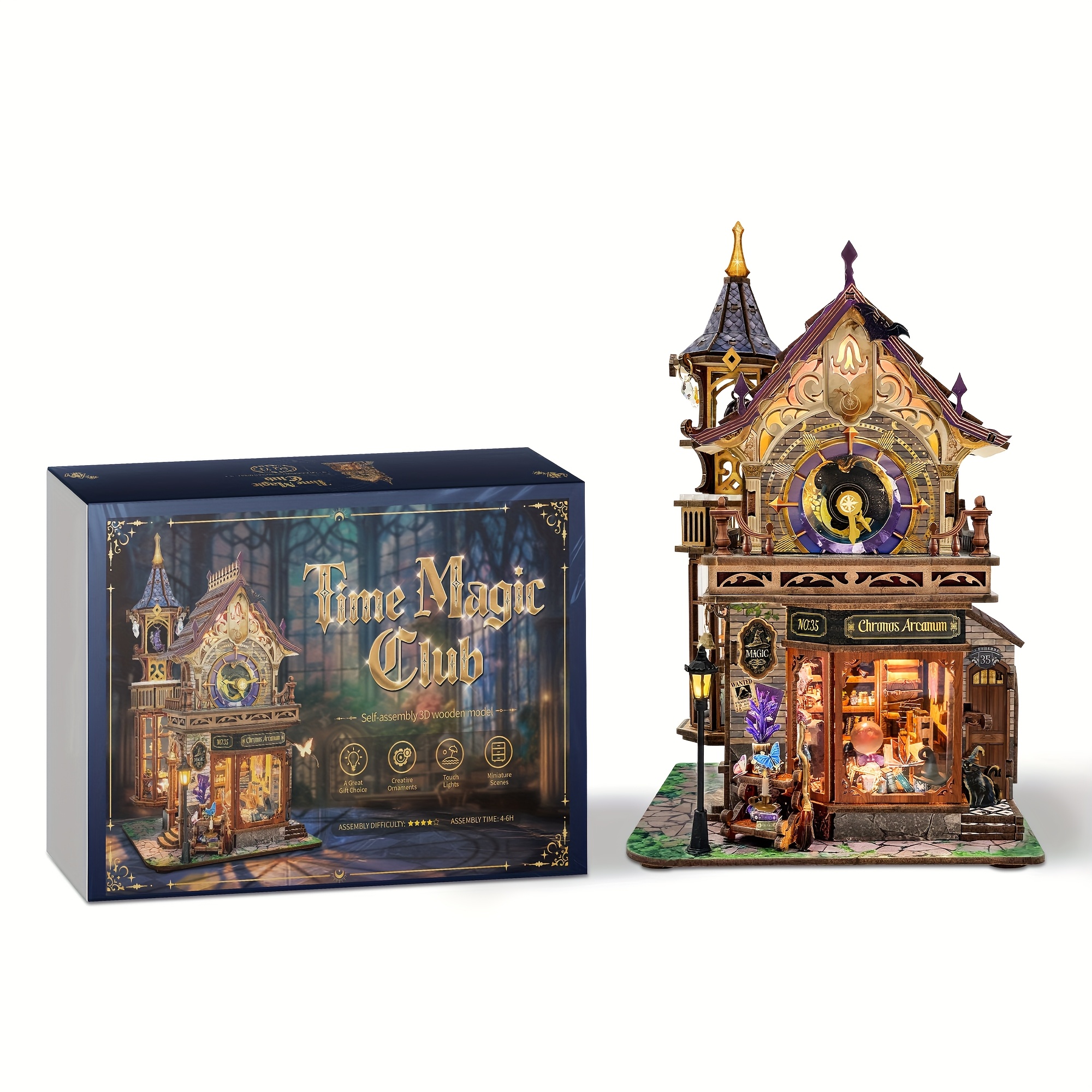 TEMU Diy With Mechanical Movements - Compatible For Dollhouses, Miniature Model Building With Wood, Mechanical Suitable For Collectors,