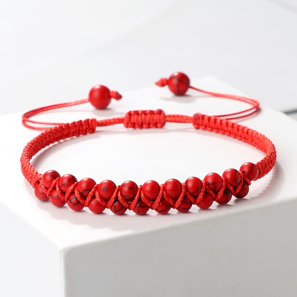 TEMU A Travel Beaded Bracelet With Double Of 4mm Round Beads, Lightweight And Unique, Perfect For Wearing While Traveling