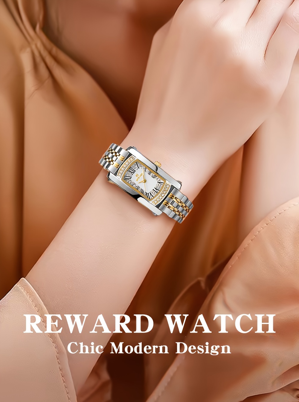 golden women watches luxury retro rectangle wrist watches for ladies stainless steel bracelet female relogio feminino details 0