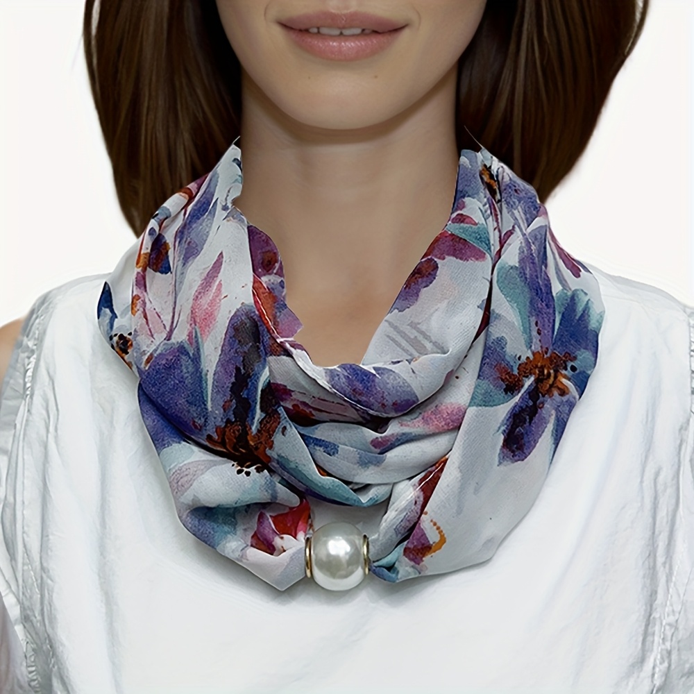 TEMU -loop Extended Chiffon Scarf, Lightweight And Skin-friendly, Convenient, Simple, And Elegant, High-end Feel, Warm And Breathable Scarf For