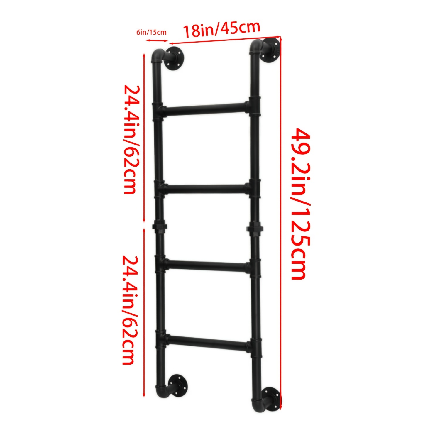 1pc metal ladder heavy duty 330 lb capacity wall mounted climbing ladder emergency escape ladder multi purpose staircase suitable for basements   home   dormitories libraries bunk beds decks rvs window well ladders