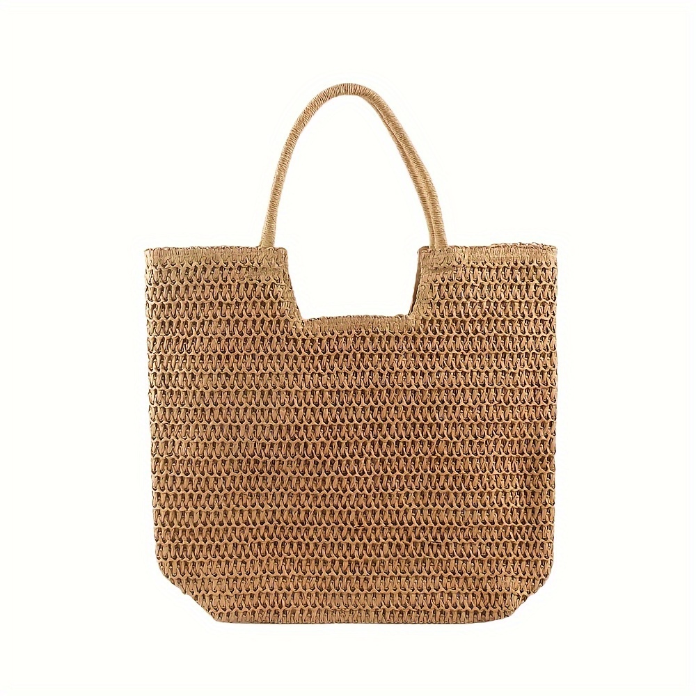 

Minimalist Bohemian Style Straw Design Handbag, All-match Lightweight Vacation Satchel Bag For Women