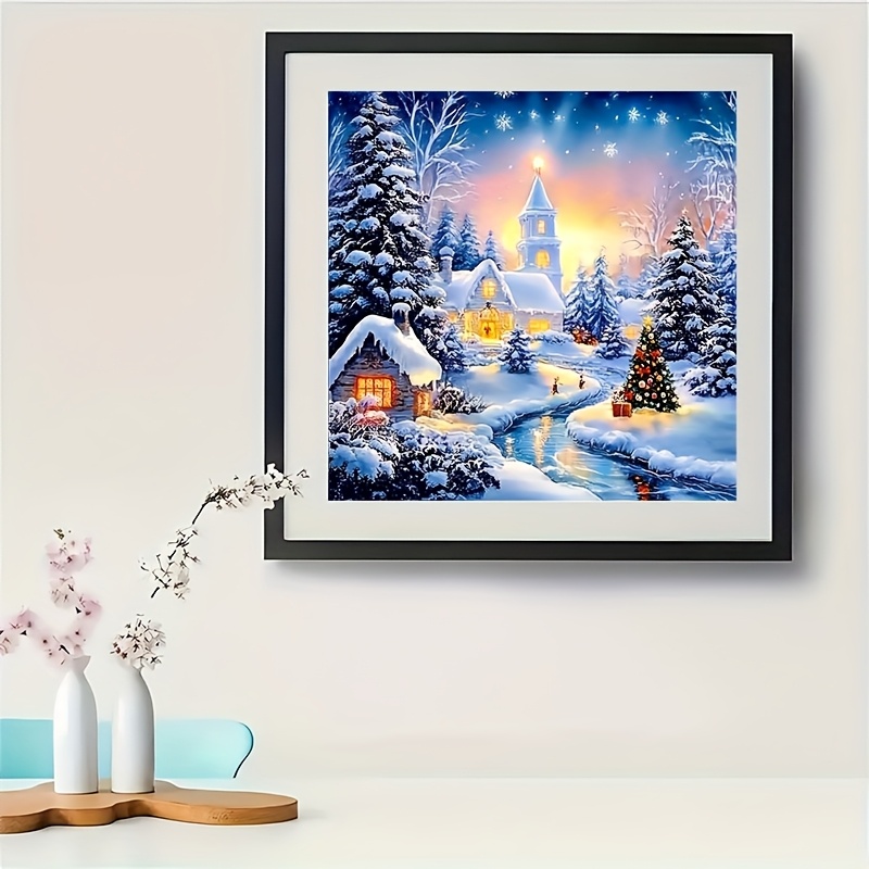 1pc Large Size 2d Flat Printing Handmade Frameless Diamond Painting Kit, Mosaic Art Suitable For Beginners And Craft Enthusiasts, Multiple Sizes , Ideal For Holiday Decor, Wall And Home Decoration