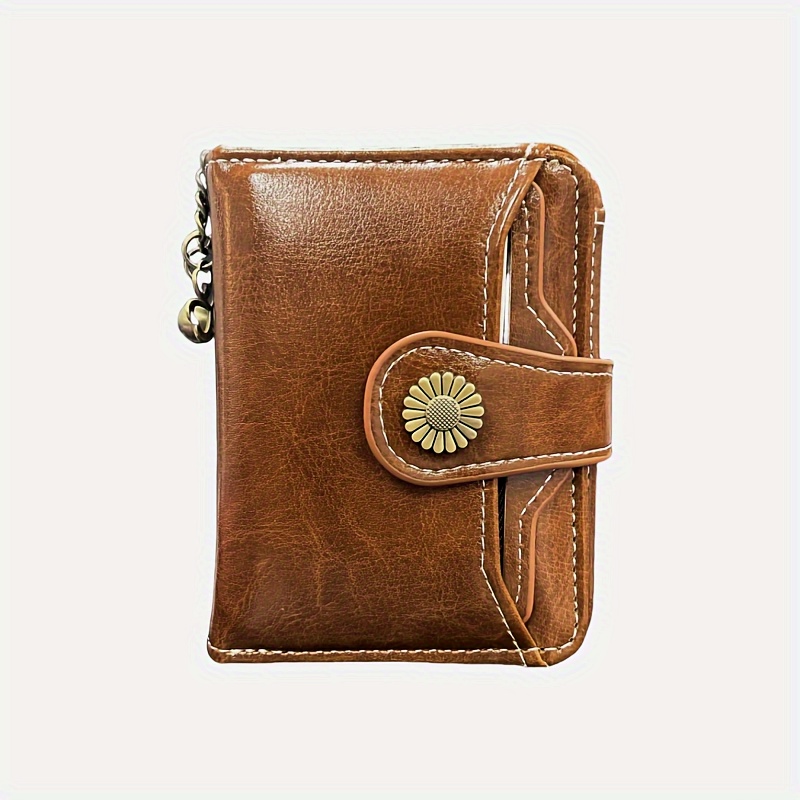 Fashionable Bi-fold Leather Zipper Wallet with Pendant, Multiple Card  Slots, Random Zipper Ideal for Daily Use, School, Business, and