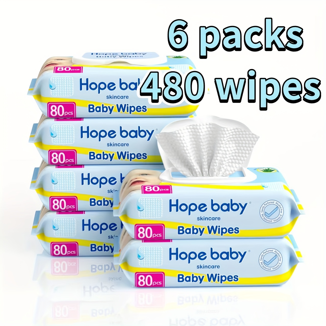 TEMU Baby Toddler Diaper Wipes, 480 Ct Baby Wipes Sensitive Pure Wet Wipes, Wet Wipes For Women, Protection With Dispenser