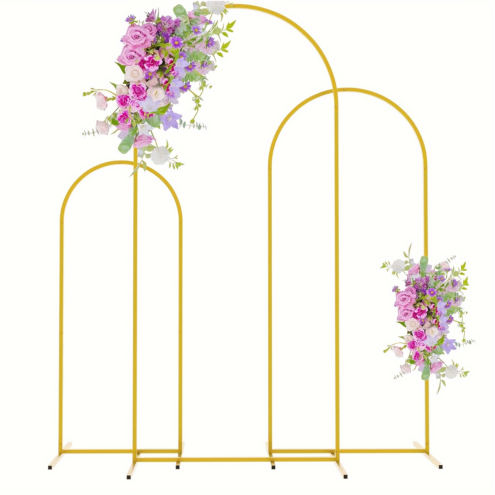 

3pcs/set, 4ft, 5ft, 6ft Metal Arch Backdrop Stand, Arch Background Balloon Stand For Wedding Ceremony Baby Shower Birthday Party Garden Floral Arch Decoration