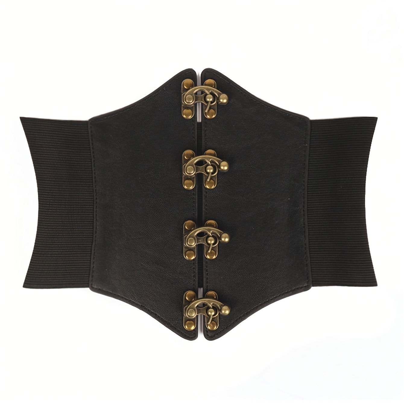 TEMU 1 pièce Ceinture large élastique noire pour femme, ceinture gainante large, convient pour la décoration de robe et l'usage