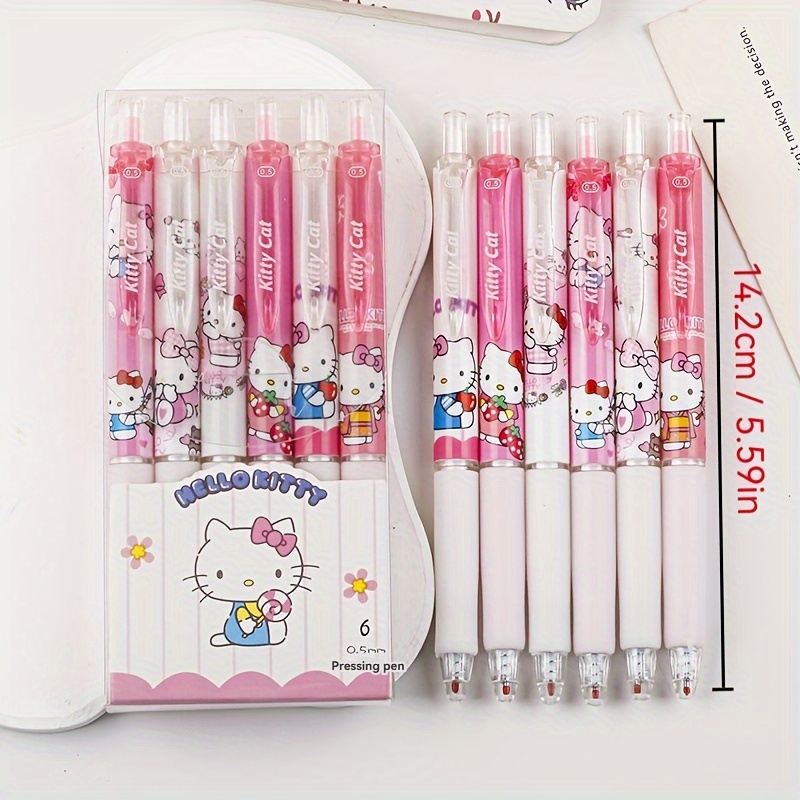 

Sanrio Hello Kitty Gel Pen Set, 2pcs - 0.5mm Fine Point, Retractable, Ideal For Students & Office, Great Back-to-school Gift