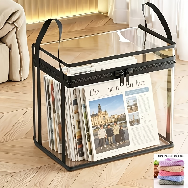 TEMU 2 Transparent Storage Boxes | Heavy-duty Plastic Finishing Box, Suitable For Books, Clothes, Snacks, Office Documents-large-capacity
