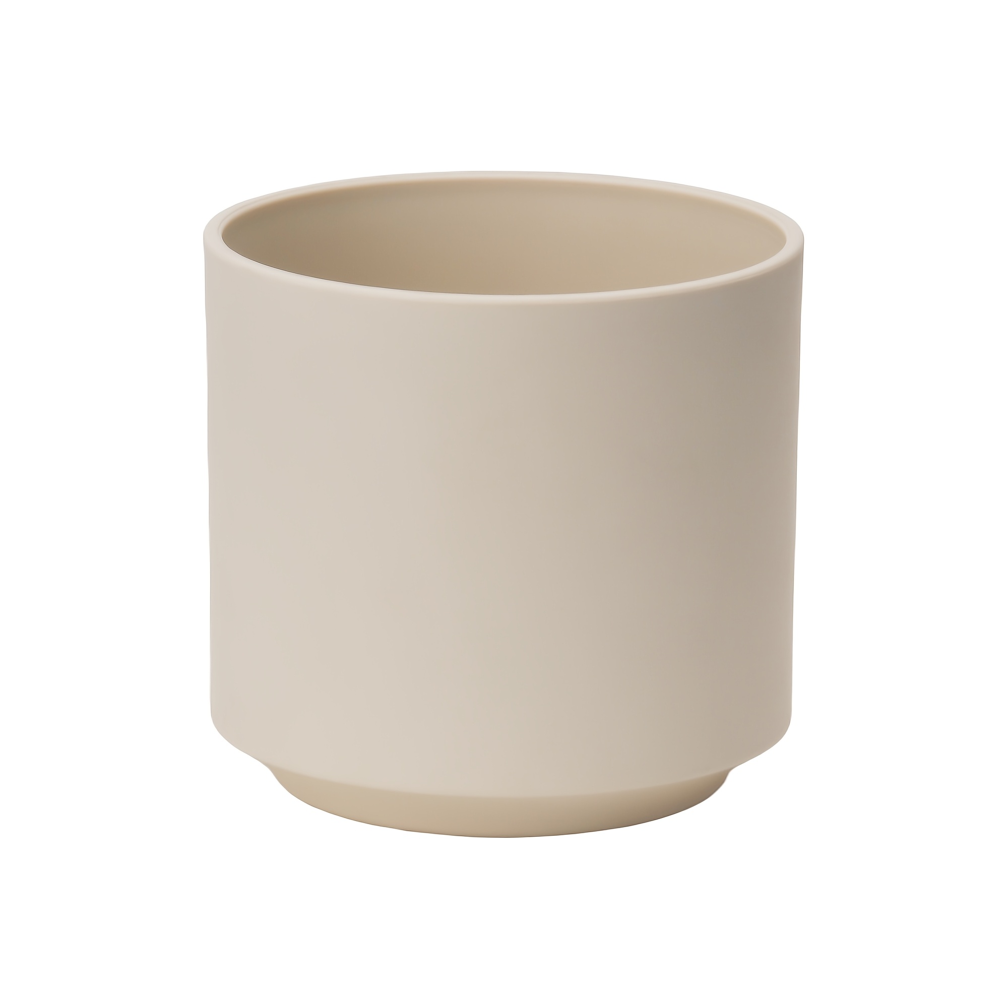 5 Inch Plastic Pot For Plants, Round Outdoor Indoor Planter Pots With Drainage Holes, Beige