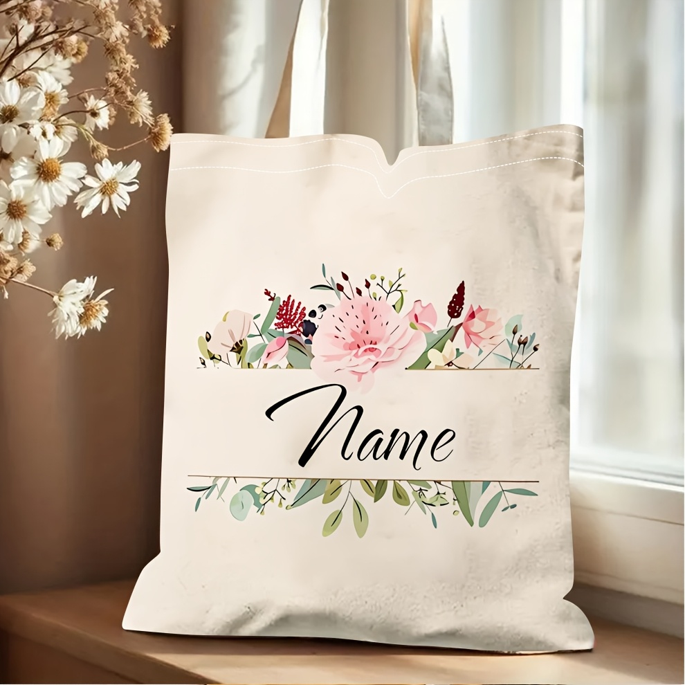 TEMU 1 ud., Bolsa de compras personalizada, Bolso de individual para damas, Bolsa de unisex reutilizable con texto de , Bolso de personalizable