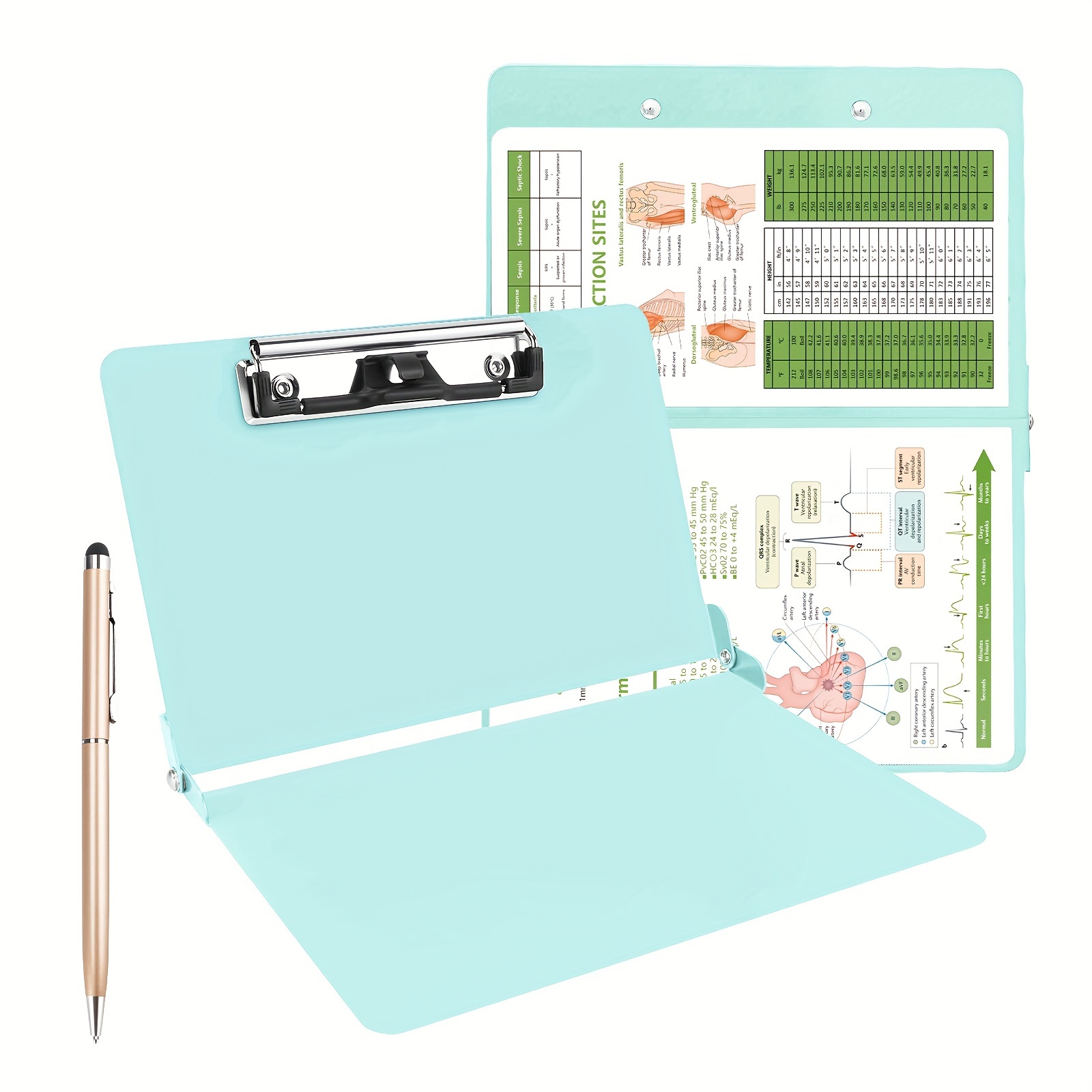 

Nursing Clipboard Foldable Clipboard Medical: Nursing Cheat Sheets Aluminum Foldable Clipboard Nursing Pocket Size Profile Clip Nurse Clipboard Notepad For Nurses Students And Doctors