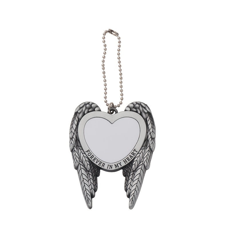 Personalized Customized Picture Pendant Wings Rearview Mirror Diy Pendant Personalized Picture Heart Car Ornament For Car