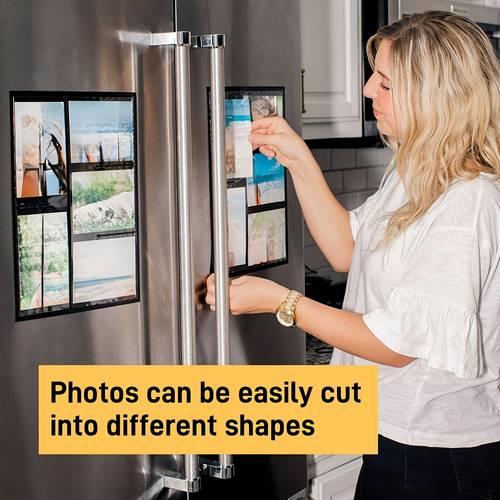 4pcs 8 x 10 magnetic sheets with backing sheets paper peel and stick sheet paper flexible sheet for photos adsorbable for refrigerator office