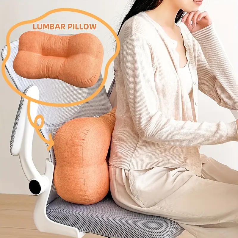 breathable lumbar pillow for office chair ergonomic support machine washable zipper closure retro style ideal for home car use perfect gift for mothers day fathers day birthdays office chair accessory vintage style pillow zipper closure pillow lumbar support pillow Product details 3