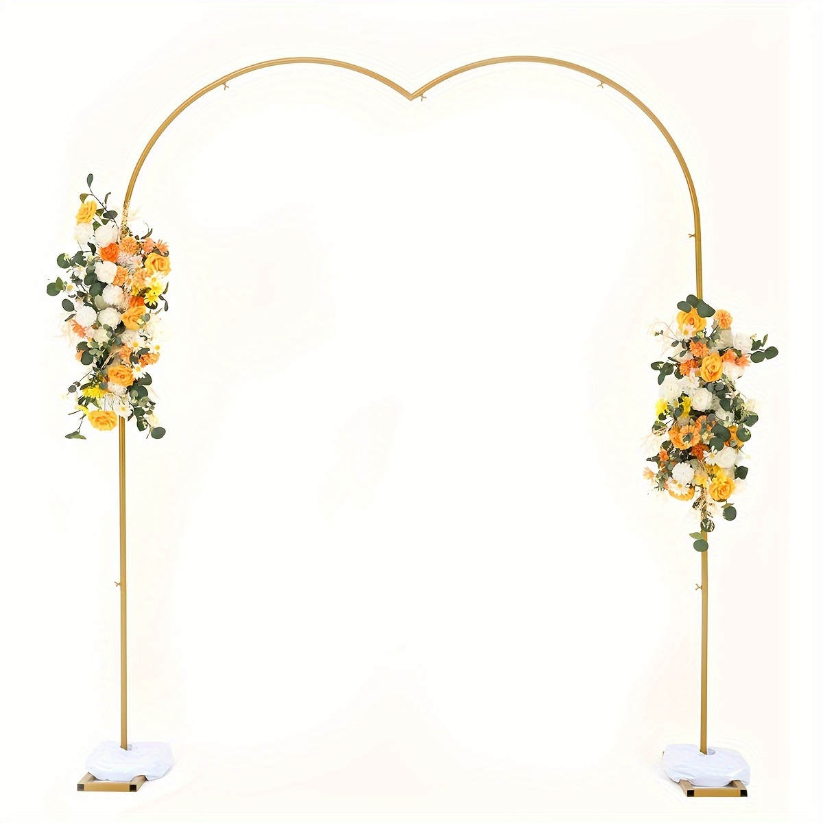 

7.87*7.87 Ft Metal Wedding Arch Backdrop Stand, Gold Balloon Arch Stand For Anniversary Birthday Party Valentine Ceremony Wedding Decorations