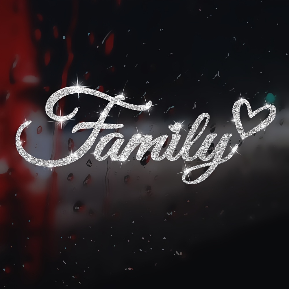 Stickers Shiny Family Heart Wall Decals Home Decoration Stickers For Loving Families Window Glass Decorations Suitable For Living Room, Bedroom, Kitchen And Dining Room Theme Window Grilles
