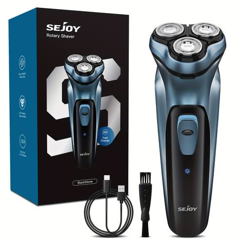 cordless electric shaver for men wet and dry rotary shaver quick usb charging skin up trimmer rapid charging ideal gift