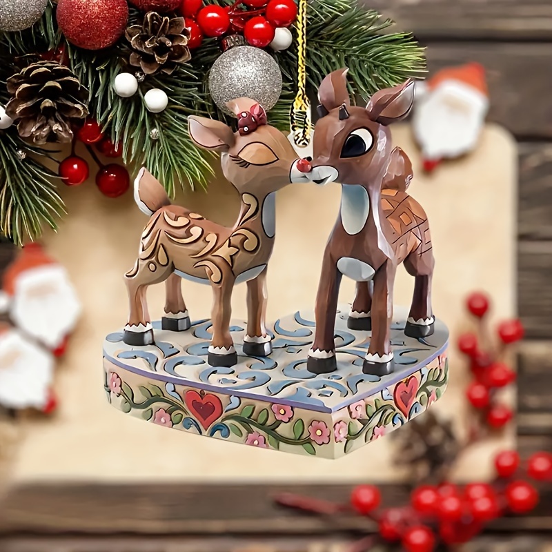 

Charming Acrylic Deer-shaped Christmas Tree Ornament - Perfect For Home, Car & Backpack Decor