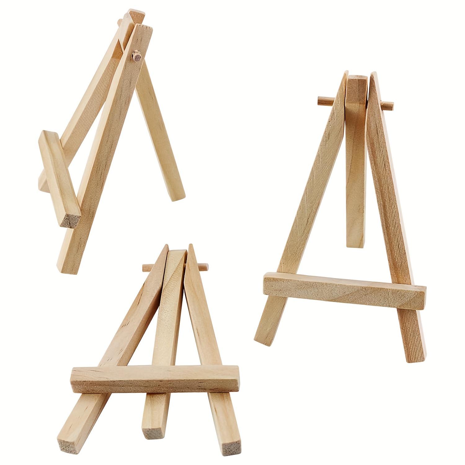 

5 Pack 5 Inch Mini Wooden Display Easels, Display Stands For Displaying Small Canvases, Business Cards, Photos, Diy Crafts, Home Decor